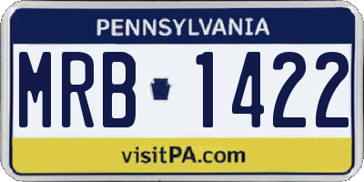 PA license plate MRB1422