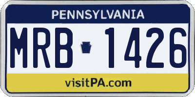 PA license plate MRB1426