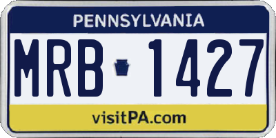 PA license plate MRB1427