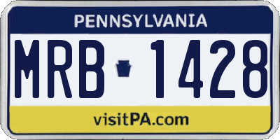 PA license plate MRB1428