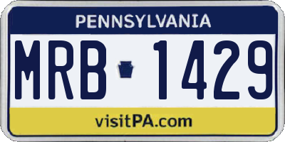 PA license plate MRB1429