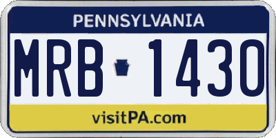 PA license plate MRB1430