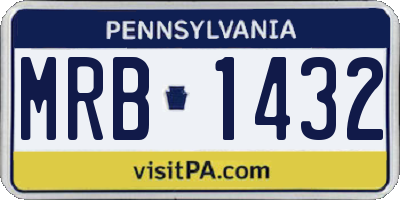 PA license plate MRB1432