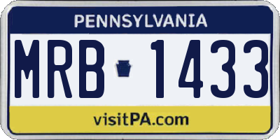 PA license plate MRB1433