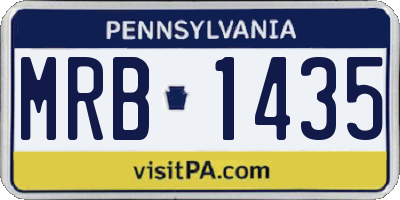 PA license plate MRB1435
