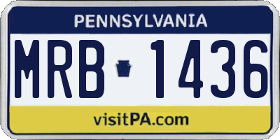 PA license plate MRB1436