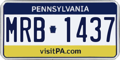 PA license plate MRB1437