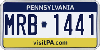 PA license plate MRB1441