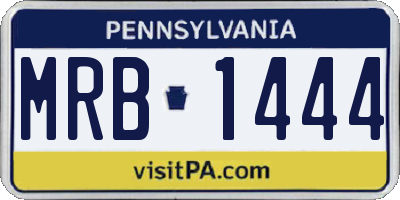 PA license plate MRB1444