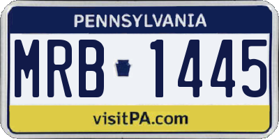 PA license plate MRB1445