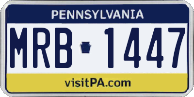 PA license plate MRB1447