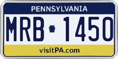 PA license plate MRB1450