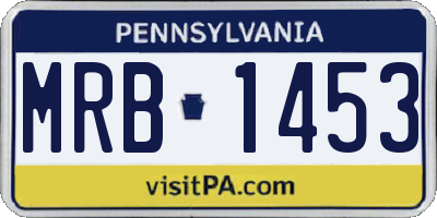 PA license plate MRB1453