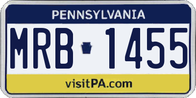 PA license plate MRB1455