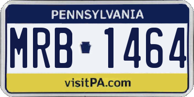 PA license plate MRB1464