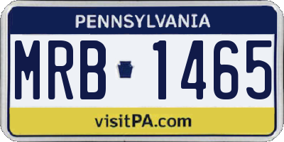 PA license plate MRB1465