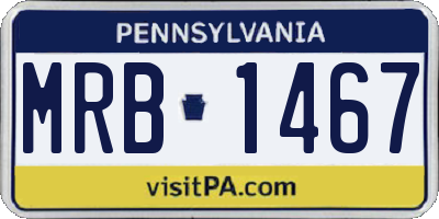 PA license plate MRB1467