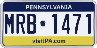 PA license plate MRB1471