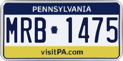 PA license plate MRB1475