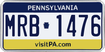 PA license plate MRB1476