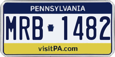 PA license plate MRB1482