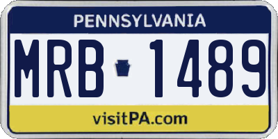 PA license plate MRB1489