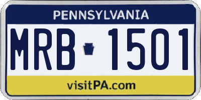PA license plate MRB1501