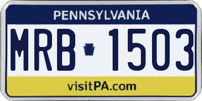 PA license plate MRB1503