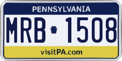 PA license plate MRB1508