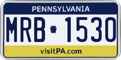 PA license plate MRB1530