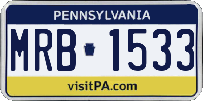 PA license plate MRB1533