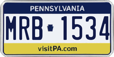 PA license plate MRB1534