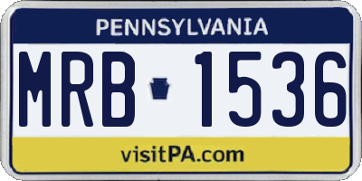 PA license plate MRB1536