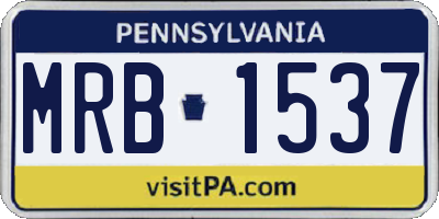 PA license plate MRB1537