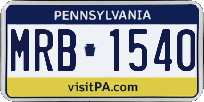 PA license plate MRB1540