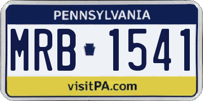 PA license plate MRB1541