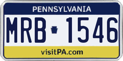 PA license plate MRB1546