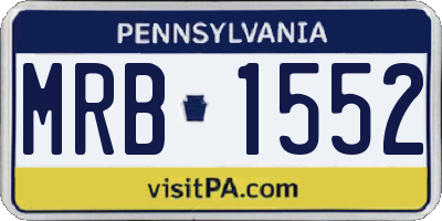 PA license plate MRB1552