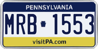 PA license plate MRB1553
