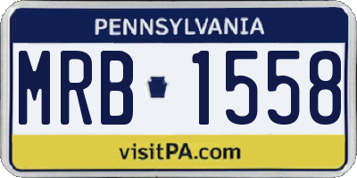 PA license plate MRB1558