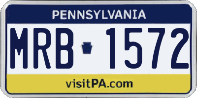 PA license plate MRB1572