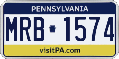 PA license plate MRB1574