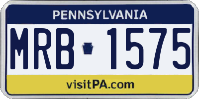 PA license plate MRB1575