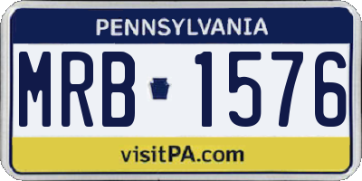 PA license plate MRB1576