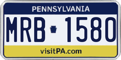 PA license plate MRB1580