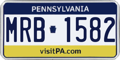 PA license plate MRB1582