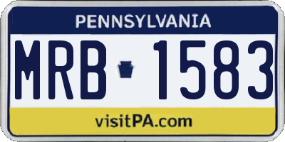 PA license plate MRB1583