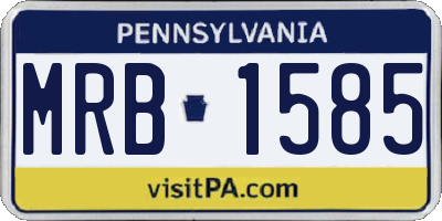 PA license plate MRB1585
