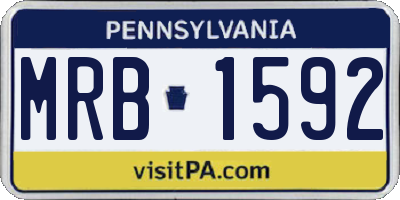PA license plate MRB1592