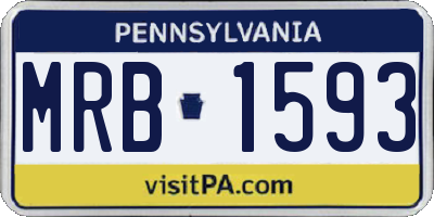 PA license plate MRB1593
